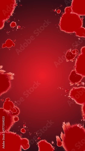 赤い液体の模様の動画　ホラーっぽいアートテクスチャ