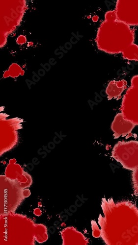 赤い液体の模様の動画　ホラーっぽいアートテクスチャ