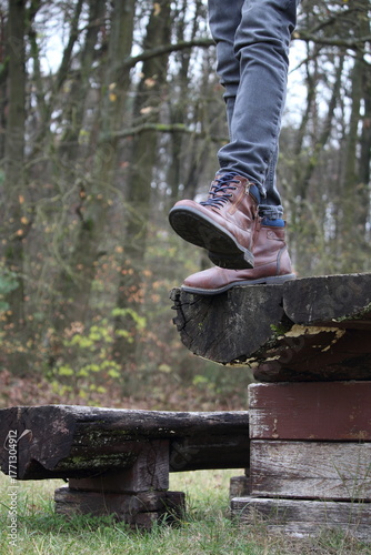 Wallpaper Mural hiking boots in forest Torontodigital.ca
