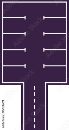 Car parking area with empty spaces for cars top view, vector asphalt surface with dividing lines, road infrastructure