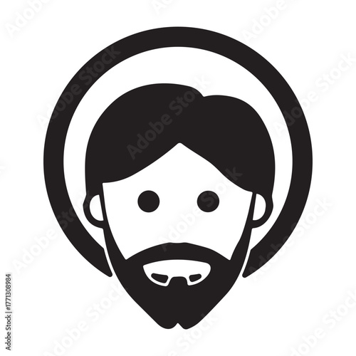 Christ Face icon or logo isolated sign symbol vector illustration - high quality black style vector icons