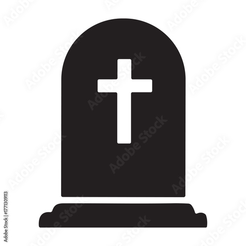 Christian Headstone icon or logo isolated sign symbol vector illustration - high quality black style vector icons