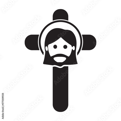 Crucifix icon or logo isolated sign symbol vector illustration - high quality black style vector icons