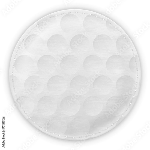 Cosmetic cotton pad disk, vector realistic white round pad with round pattern texture, soft and natural skin care sponge