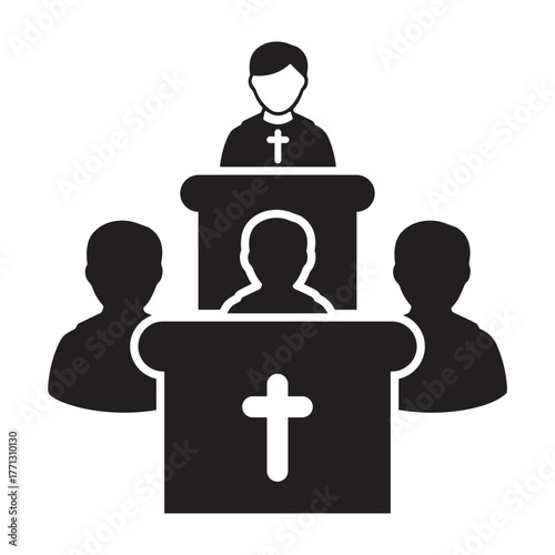 Pulpit icon or logo isolated sign symbol vector illustration - high quality black style vector icons