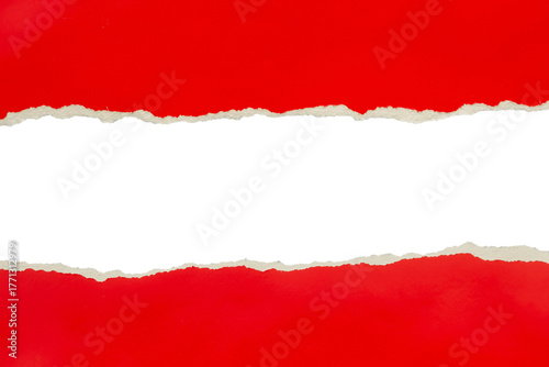 Wallpaper Mural Red ripped paper torn edges strips isolated on black background Torontodigital.ca