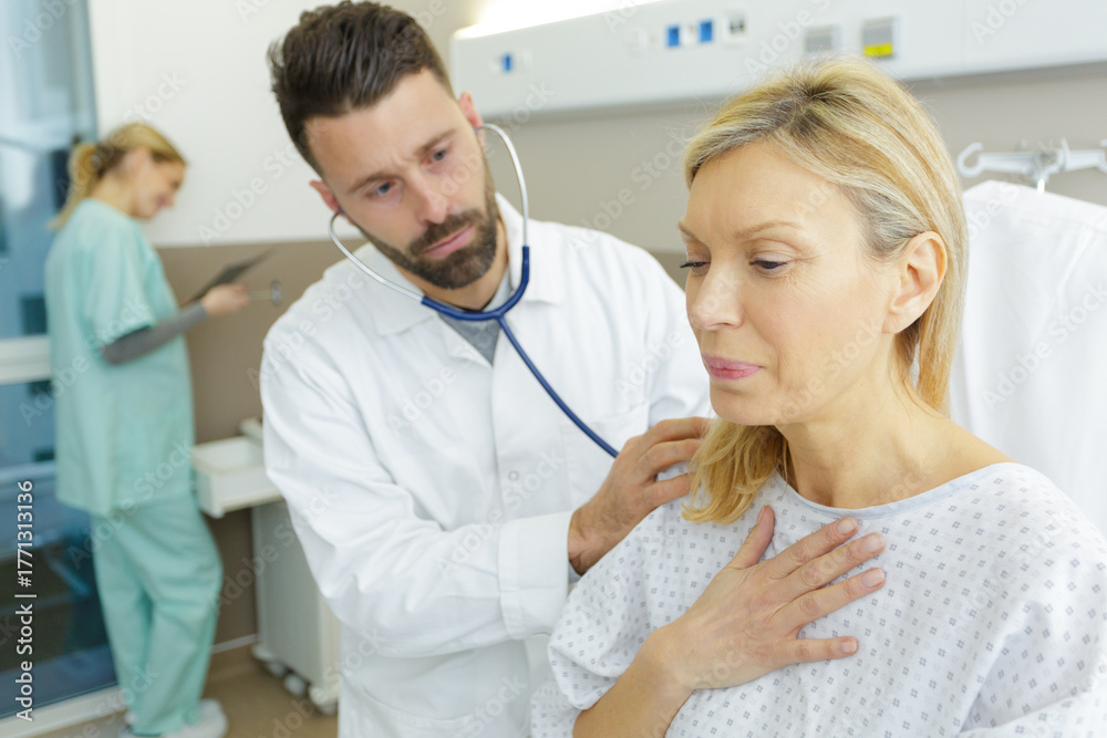 Fototapeta premium a mature patient in ward