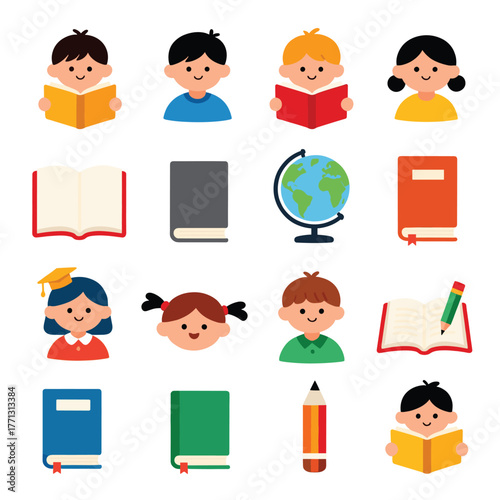 children reading books