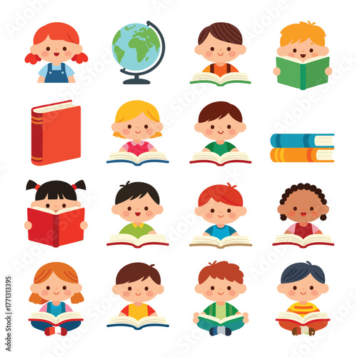 children reading books