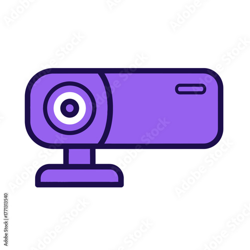 Charming Purple Projector Icon Modern Symbol for Presentations and Visuals