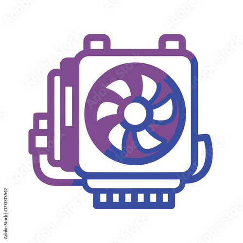 Cooling System Icon PC Heat Dissipation Illustration