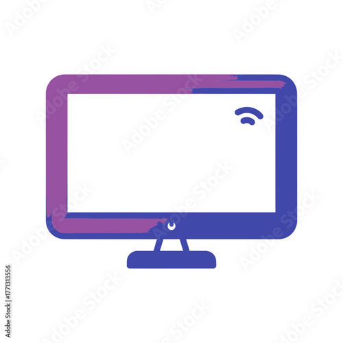 Modern Television Icon A Stylized Digital Display for Technology and Communication