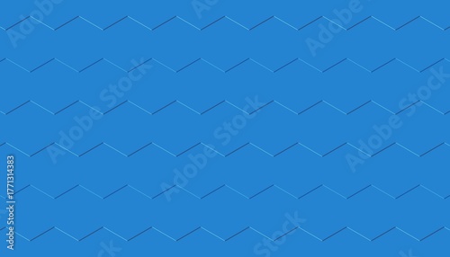a repeating pattern of blue zigzags with subtle shadows creating a clean and modern aesthetic