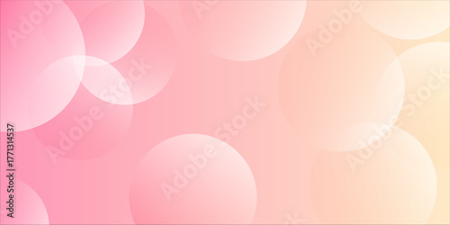 Banner background, pastel colorful, pink and orange gradations, circle abstract background eps10