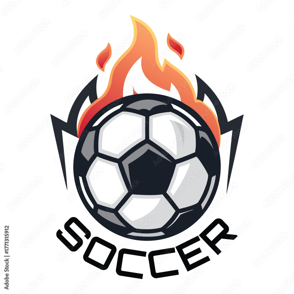 Obraz premium Fiery Soccer Emblem