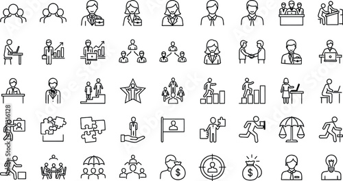 Business people icons vector set for presentation and graphic design