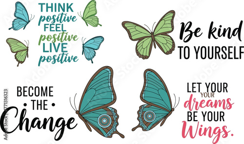 Inspirational butterfly quotes and positive affirmations for life goals