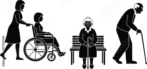 Elderly care assistance support for seniors and disabled persons help