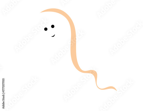 Cute ghost character simple halloween spooky illustration