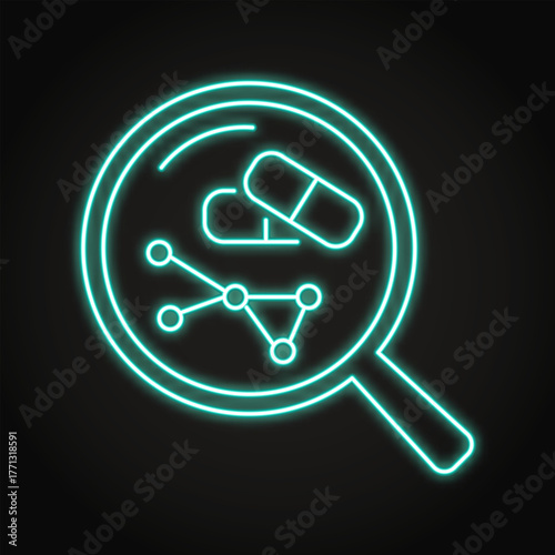 Pharmacovigilance neon icon