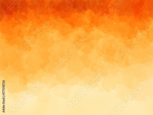 Watercolor Abstract Background - オレンジに染まる空のようなやさしい手描き水彩テクスチャ