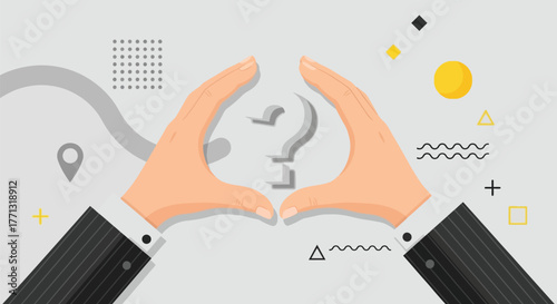 Question mark concept business decision making and problem solving idea