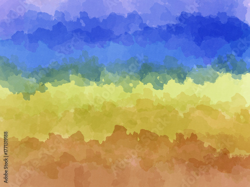 Watercolor Abstract Background - 空のグラデーションのようなやさしい手描き水彩テクスチャ
