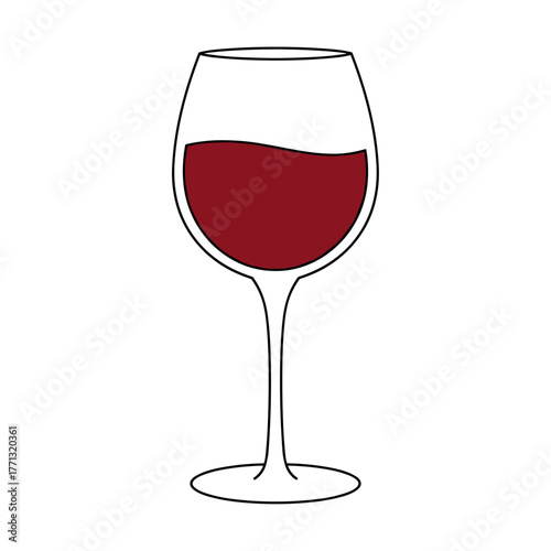 Wine glass in minimalist line art