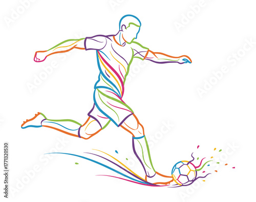 Soccer player against white background