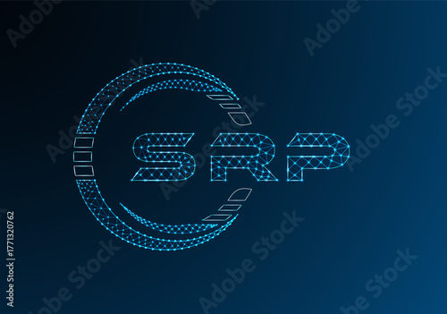 SRP low poly letter logo vector design. SRP lower poly logo design. Low poly logo.