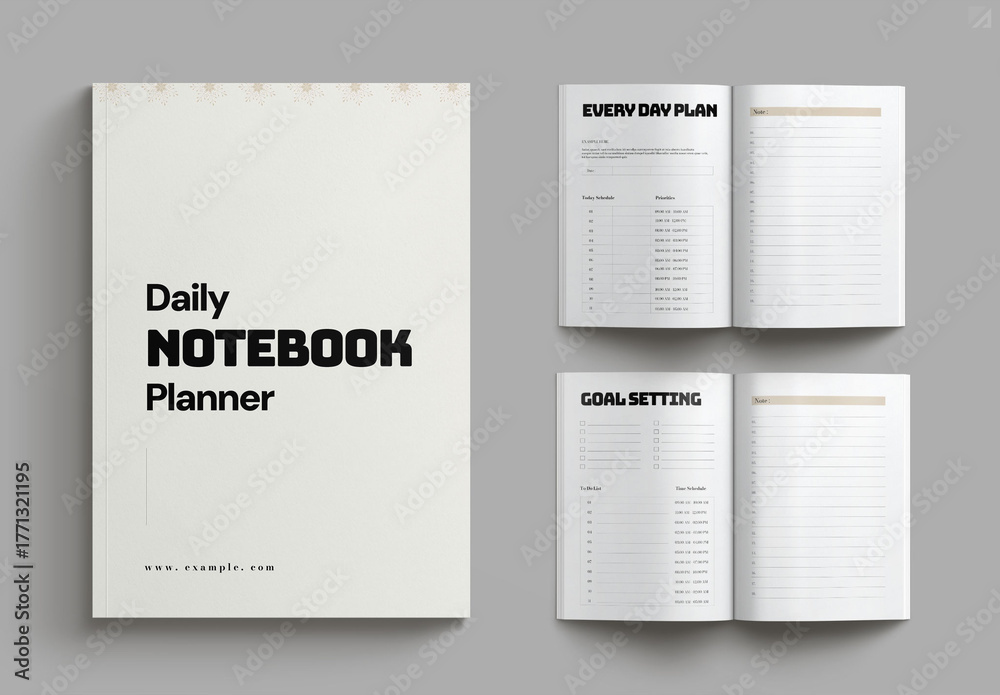 Daily Note book Planner Layout Design Template Stock Template | Adobe Stock