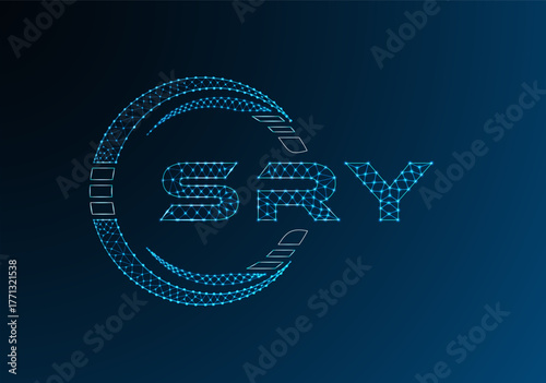 Schilderij op canvas SRY low poly letter logo vector design
