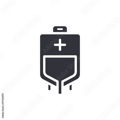 Medical Treatment Iv Therapy Flat Healthcare Bag Icon Design