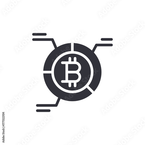 Bitcoin Diagram Concept Circle Digital Financial Technology