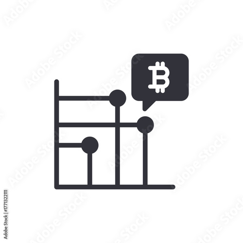 Bitcoin Growth Graph Trading Investment Icon Cryptocurrency