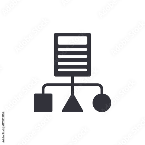 Hierarchical Diagram Structure Chart Data Flow Icon