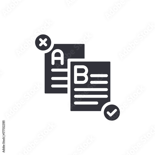 Two Versions Test Documents Icon Comparison Option Variant
