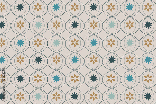 A modern Moroccan geometric seamless pattern blending traditional star and polygon motifs with smooth color for elegant cultural interiors and textile designs