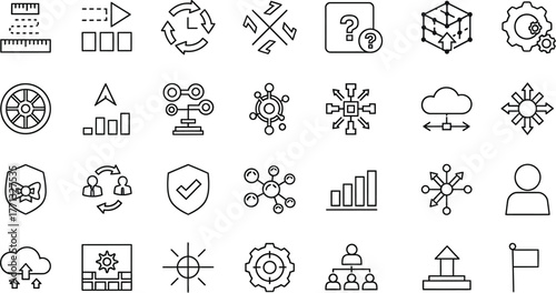 Business strategy icons set vector design for presentation and web