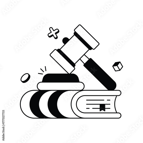 Representing Legal Learning And Academic Research — Vector Icons
