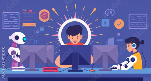 Cartoon vector illustration of a woman DJ in action at a nightclub, a music character design silhouette