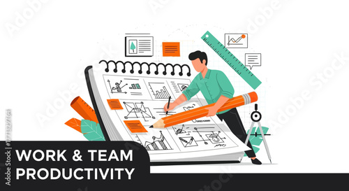 Illustration Of A Professional Person Conceptualizing Innovative Business Project