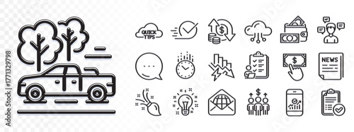 Idea, Payment click and Money wallet line icons for web app. Glare of light effect. Message icon. Pack of Smartphone statistics, Time, Cloud computing pictogram icons. Vector