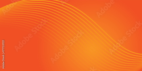 Vector abstract background with dynamic orange waves, lines and particles. vector