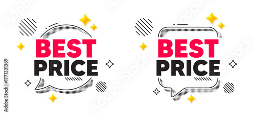 Best price chat speech bubble. Social media concept. Best Price tag. Special offer Sale sign. Advertising Discounts symbol. 3d flare stars chat bubble. Vector
