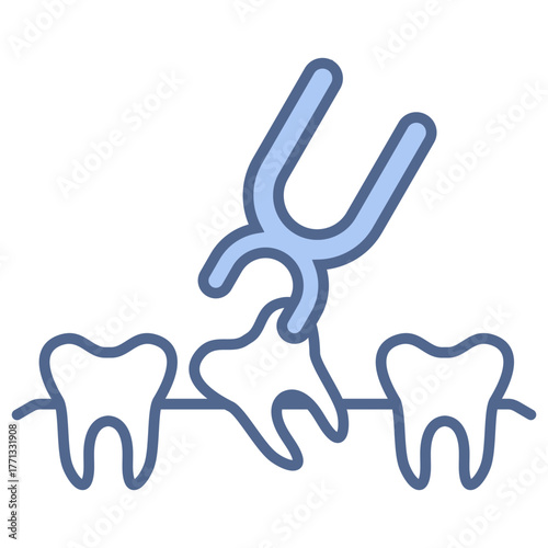 Tooth Extraction Blue Icon