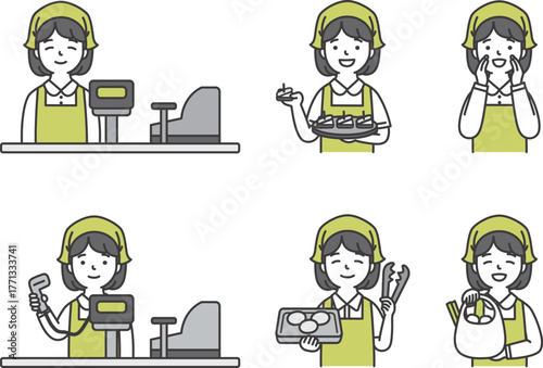 スーパーの店員