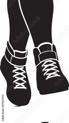 Athletic boxing style footwear with laces ready for sport and fitness training