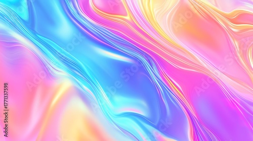 Wallpaper Mural Vibrant holographic gradient, iridescent colors, smooth metallic sheen, trendy 2025 background Torontodigital.ca