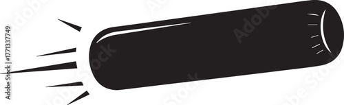 Simple outline drawing of a black tattoo machine with bristles or needles emerging